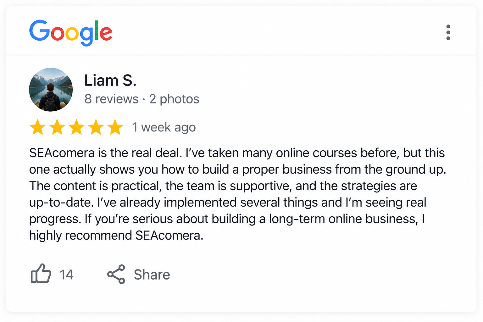 SEA COMERA member review 5
