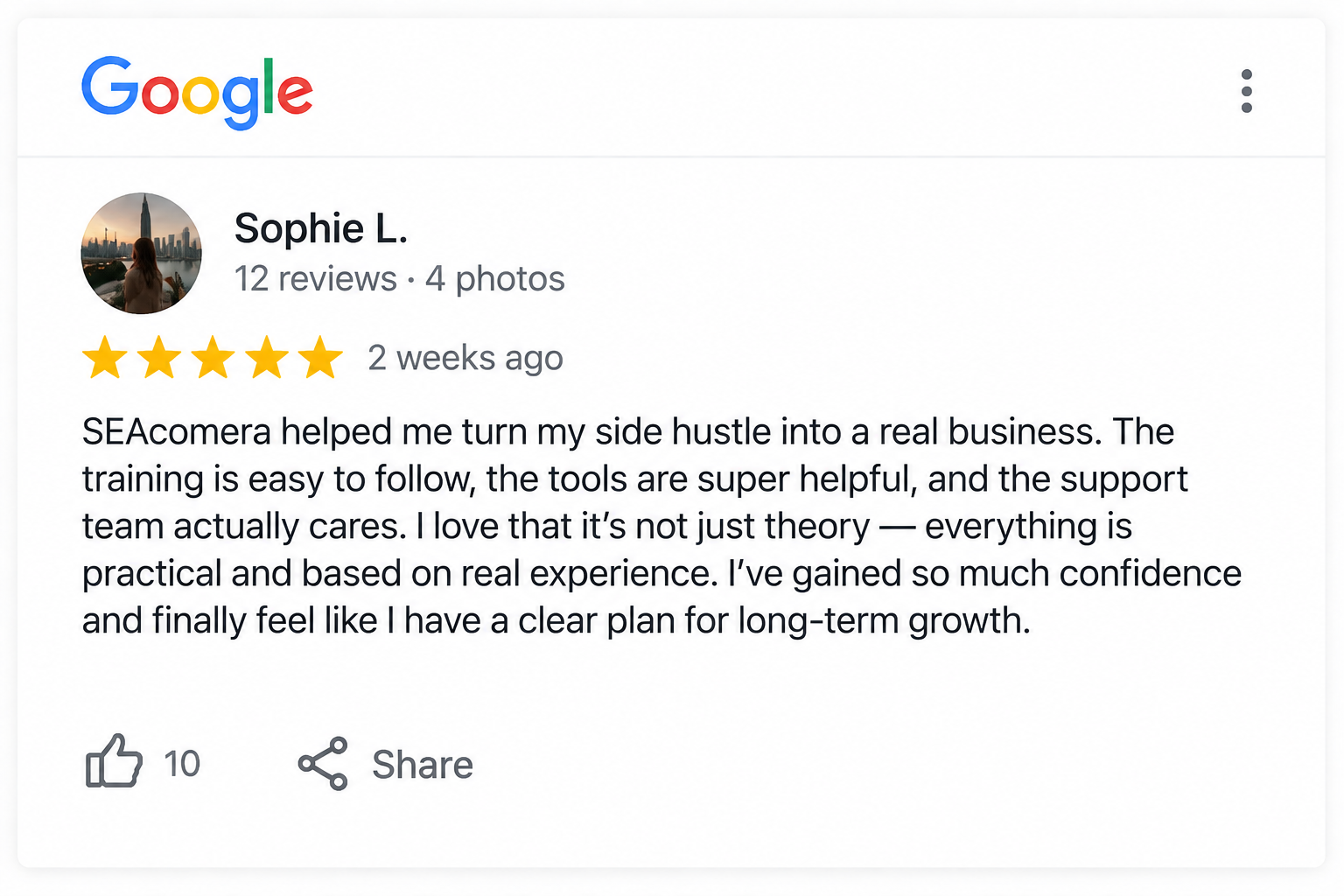 SEA COMERA member review 6